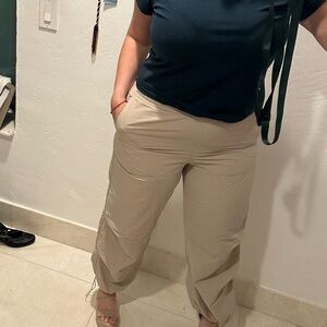 Zara Women's Beige Parachute Pants large